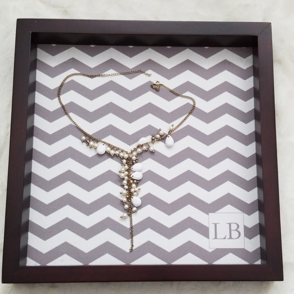 Gold Chain White Bead Necklace